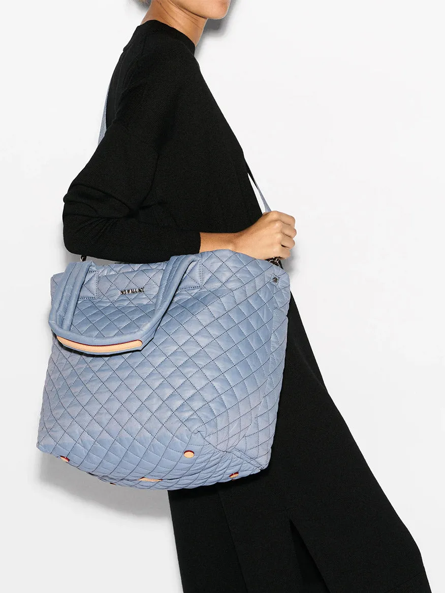 MZ Wallace Medium Metro Tote Deluxe in Stone Blue Oxford