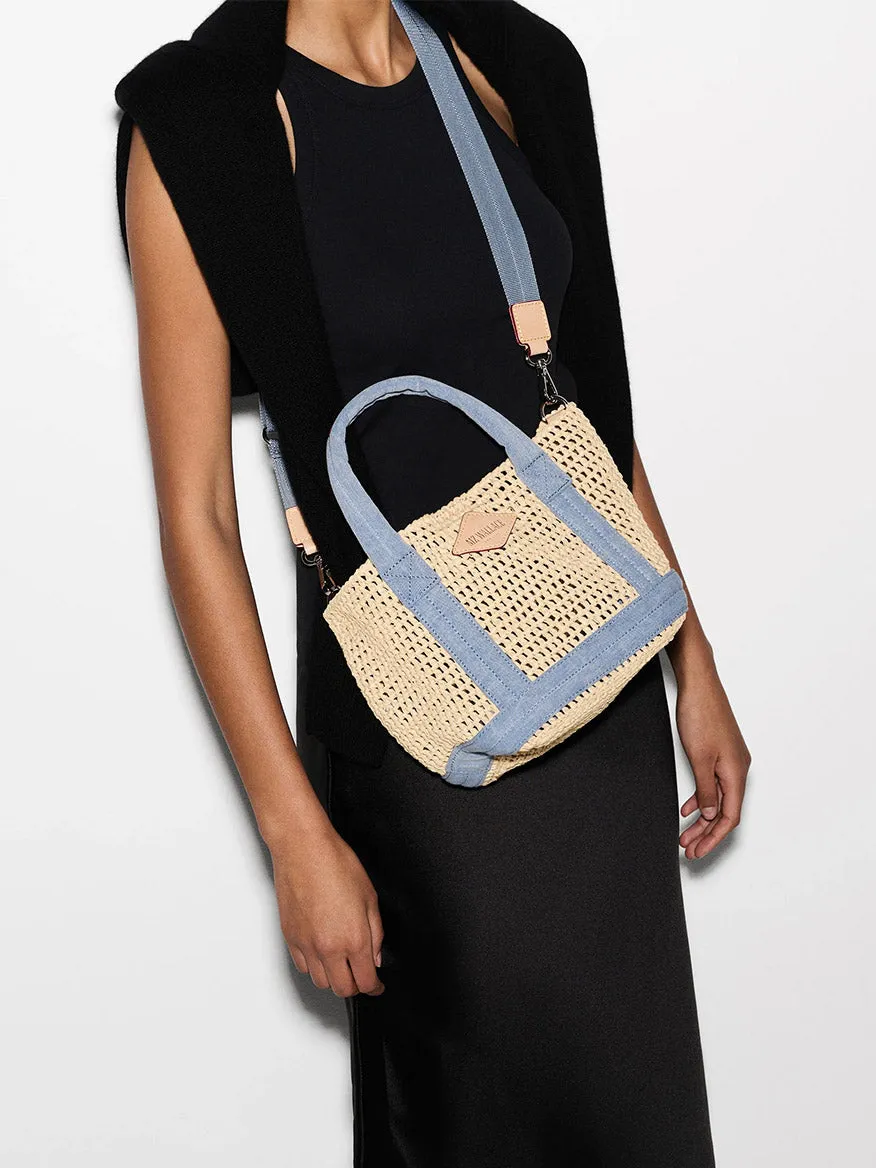 MZ Wallace Mini Crochet Tote in Crochet/True Light Denim