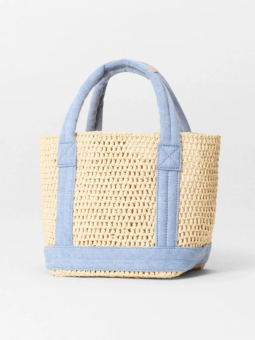 MZ Wallace Mini Crochet Tote in Crochet/True Light Denim