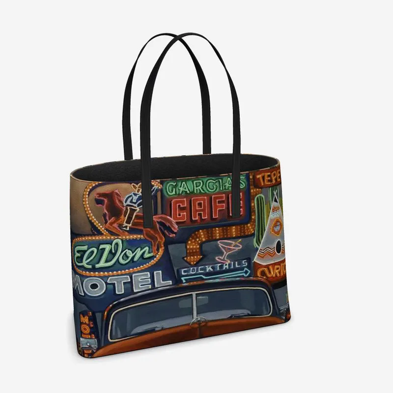 New Mexico Lights Leather Tote (Textured)