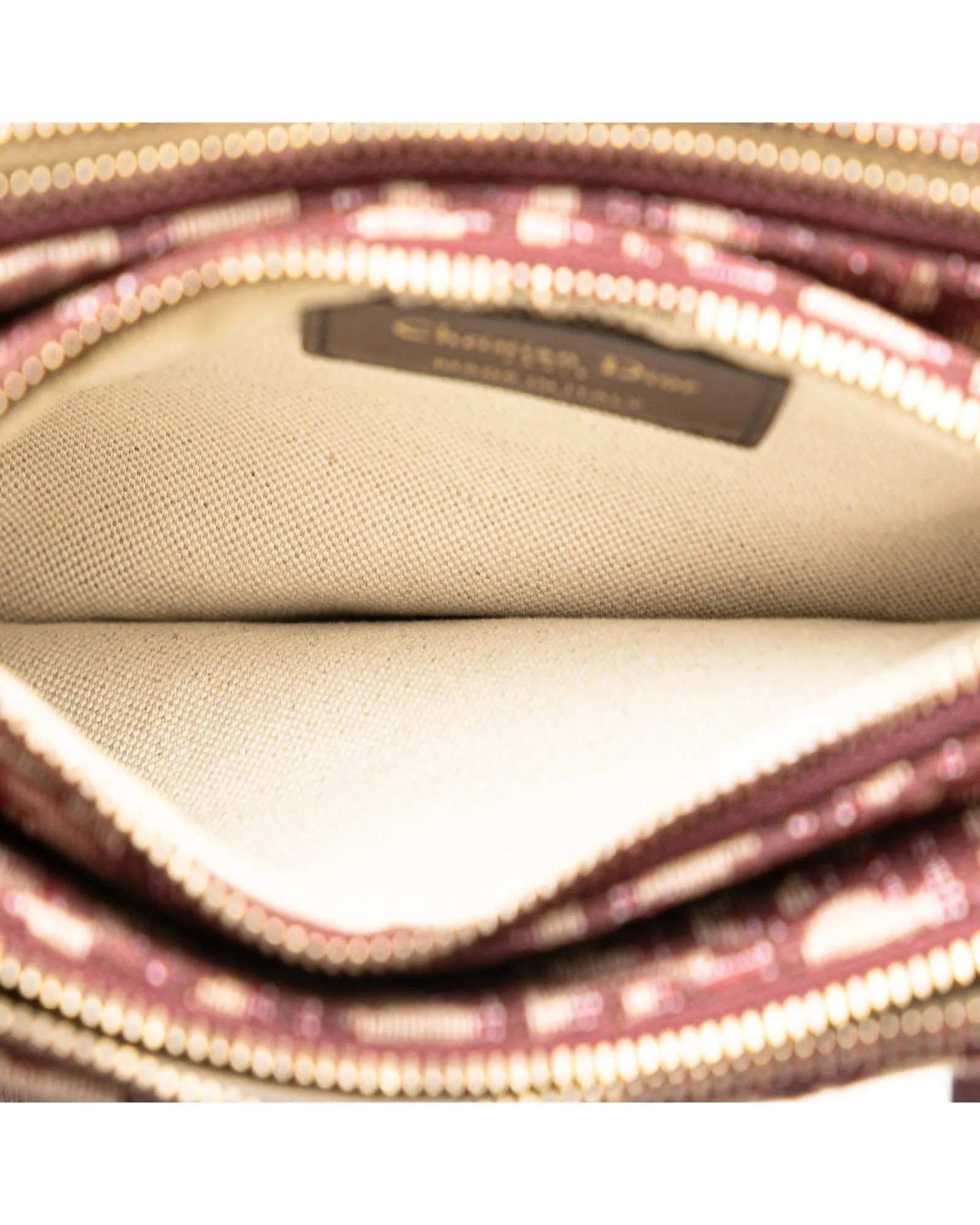 Oblique Saddle Trio Pouch with Leather Trim and Adjustable Strap