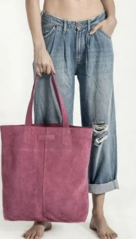 One Teaspoon Harlowe Suede Tote Hot Pink