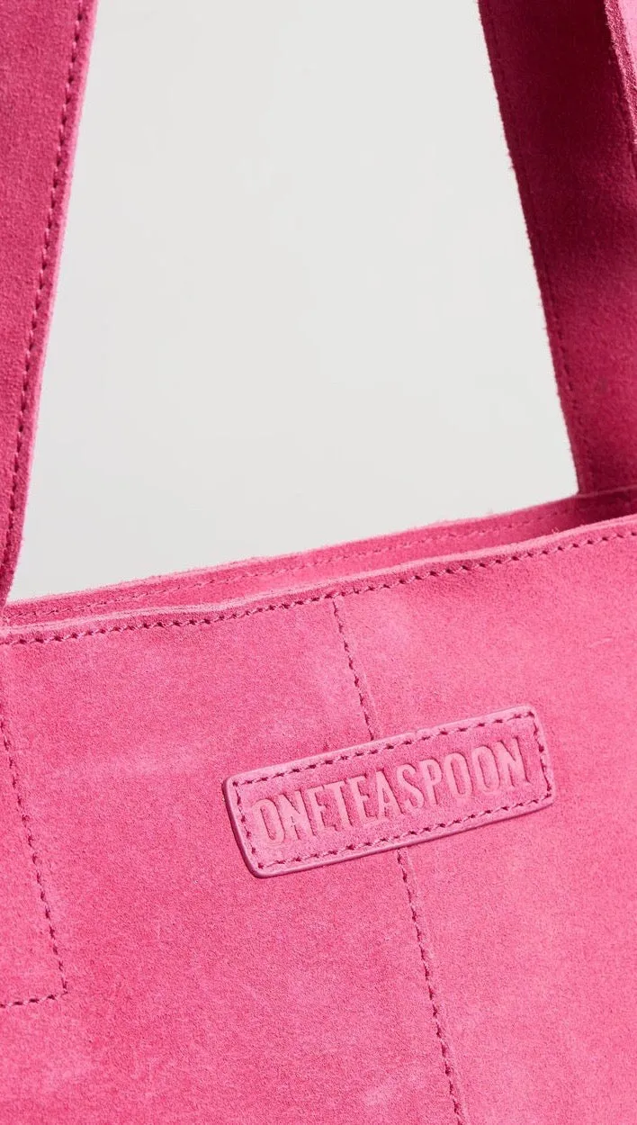 One Teaspoon Harlowe Suede Tote Hot Pink