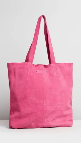 One Teaspoon Harlowe Suede Tote Hot Pink