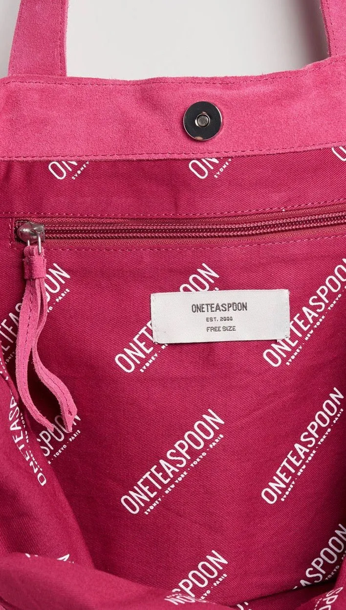 One Teaspoon Harlowe Suede Tote Hot Pink