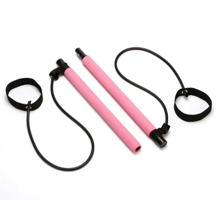 Pilates Stick Yoga Fitness Equipment Sports Stretching Band(Pink)