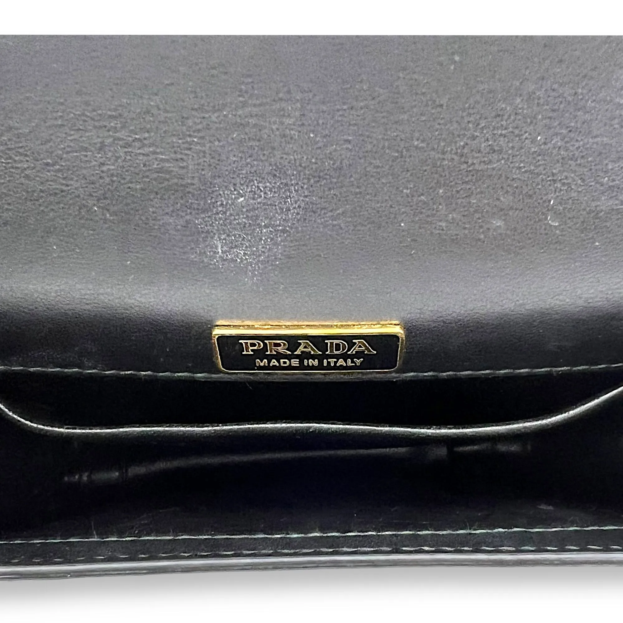 Pionniere Saddle Crossbody Bag Black in Calfskin, Gold hardware