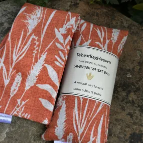 Practical, eco friendly orange wheat bags. New mum to be pregnancy wellbeing gift, neck warmer heat pad