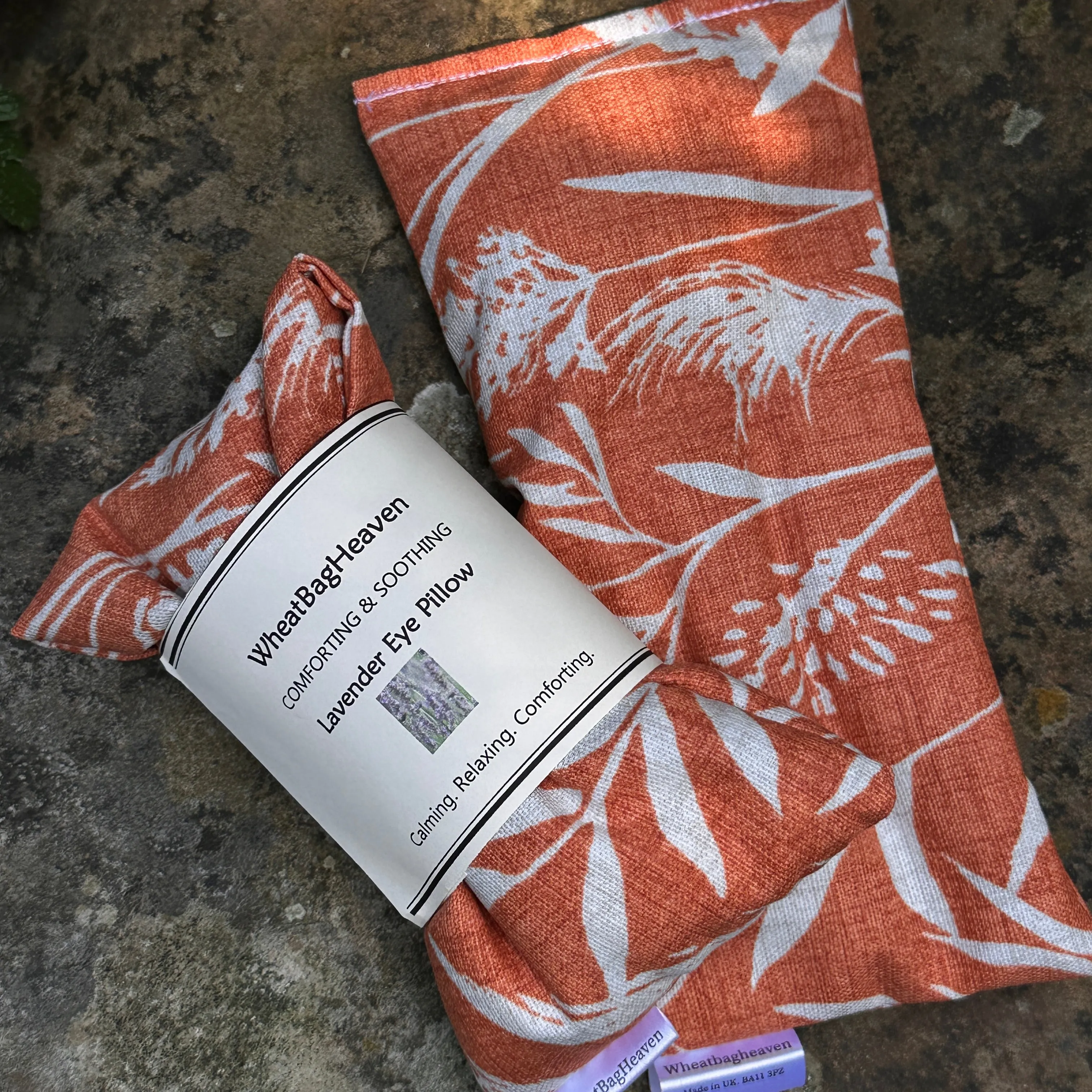 Practical, eco friendly orange wheat bags. New mum to be pregnancy wellbeing gift, neck warmer heat pad