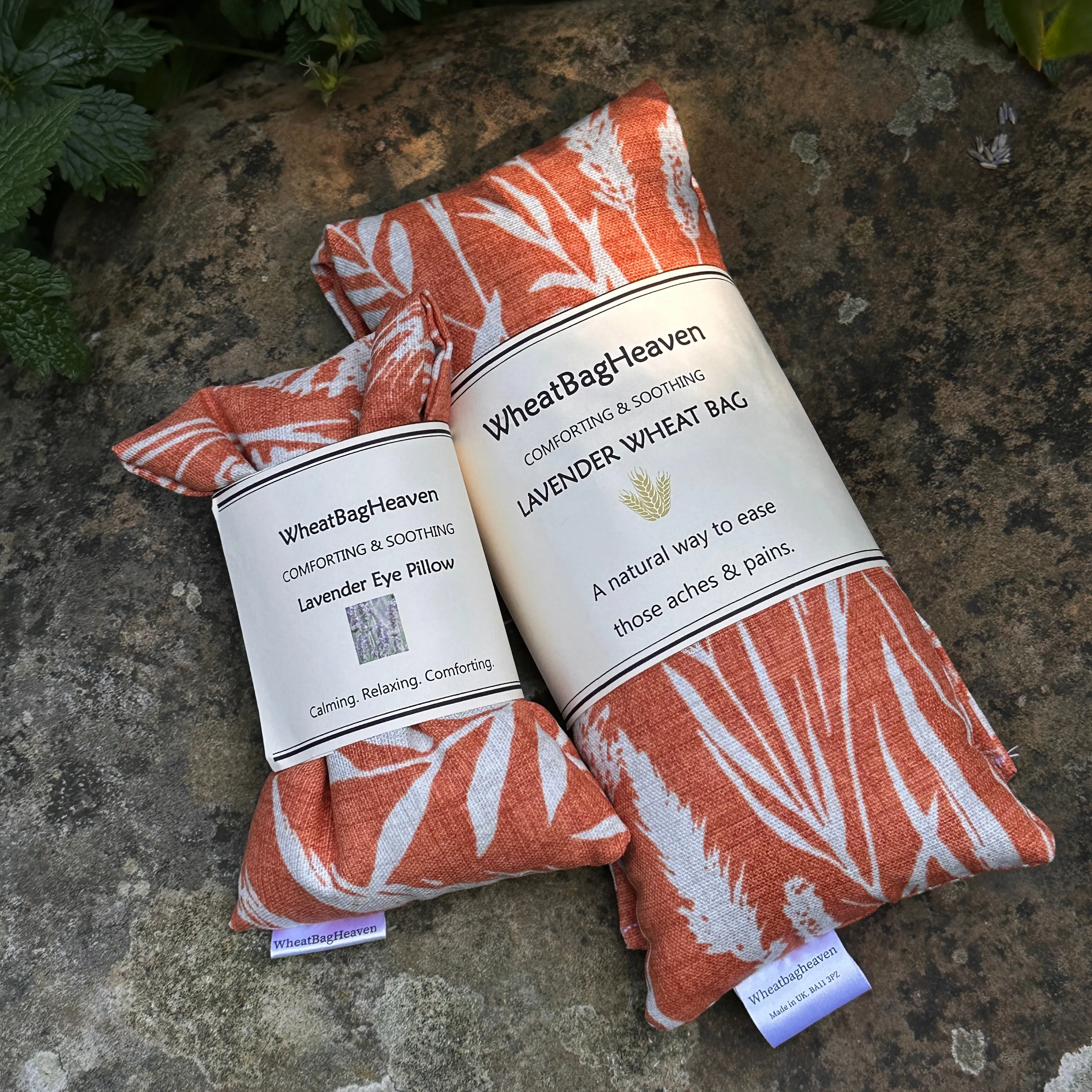 Practical, eco friendly orange wheat bags. New mum to be pregnancy wellbeing gift, neck warmer heat pad