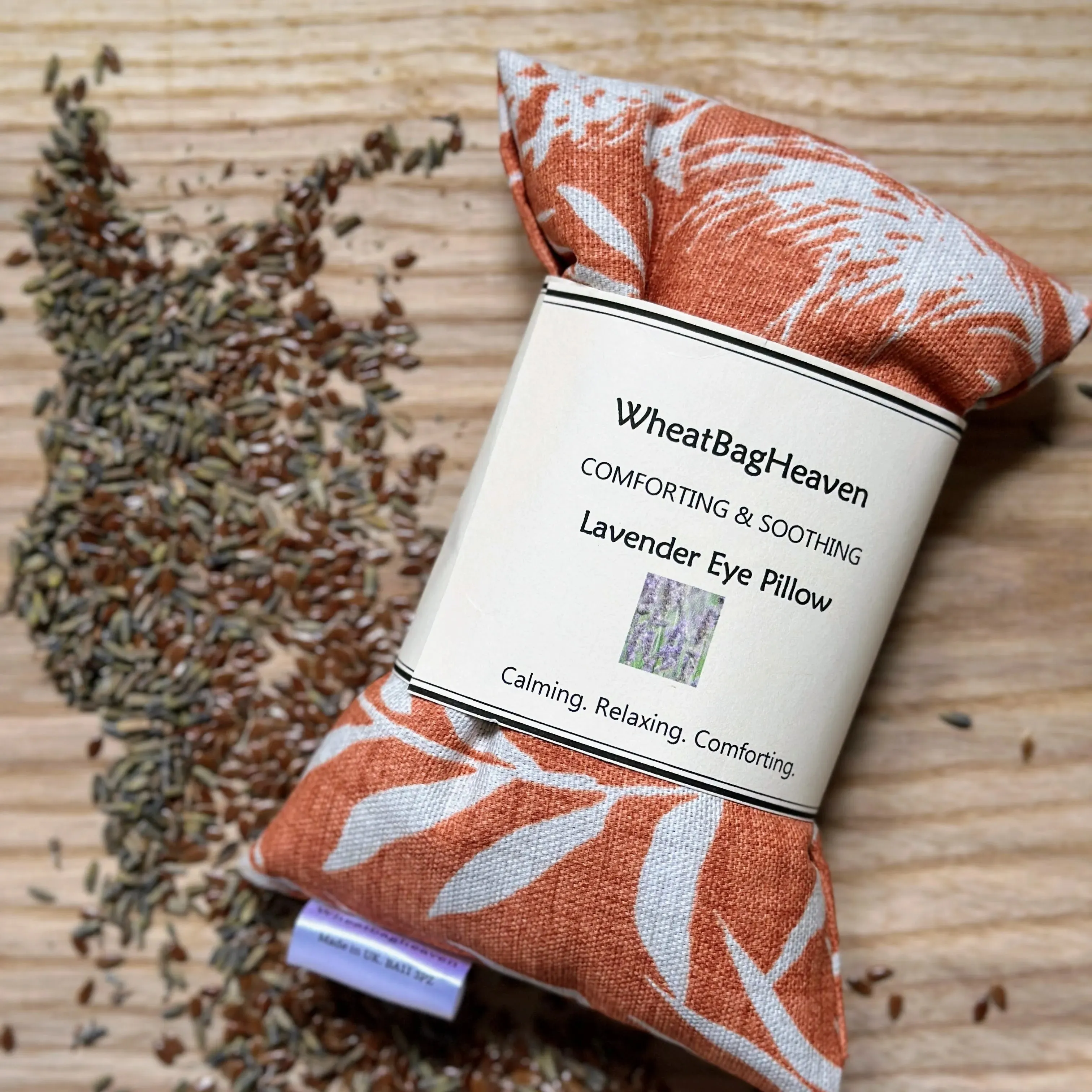 Practical, eco friendly orange wheat bags. New mum to be pregnancy wellbeing gift, neck warmer heat pad