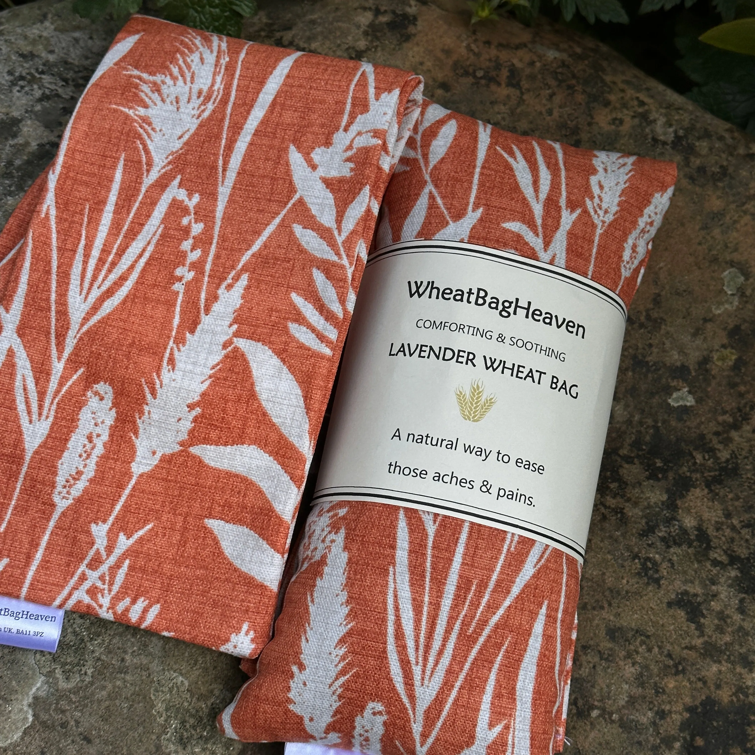 Practical, eco friendly orange wheat bags. New mum to be pregnancy wellbeing gift, neck warmer heat pad