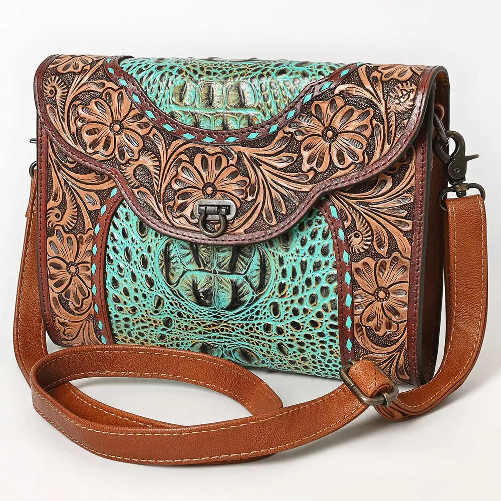 Saddle Ridge Genuine Leather Crossbody Purse by American Darling