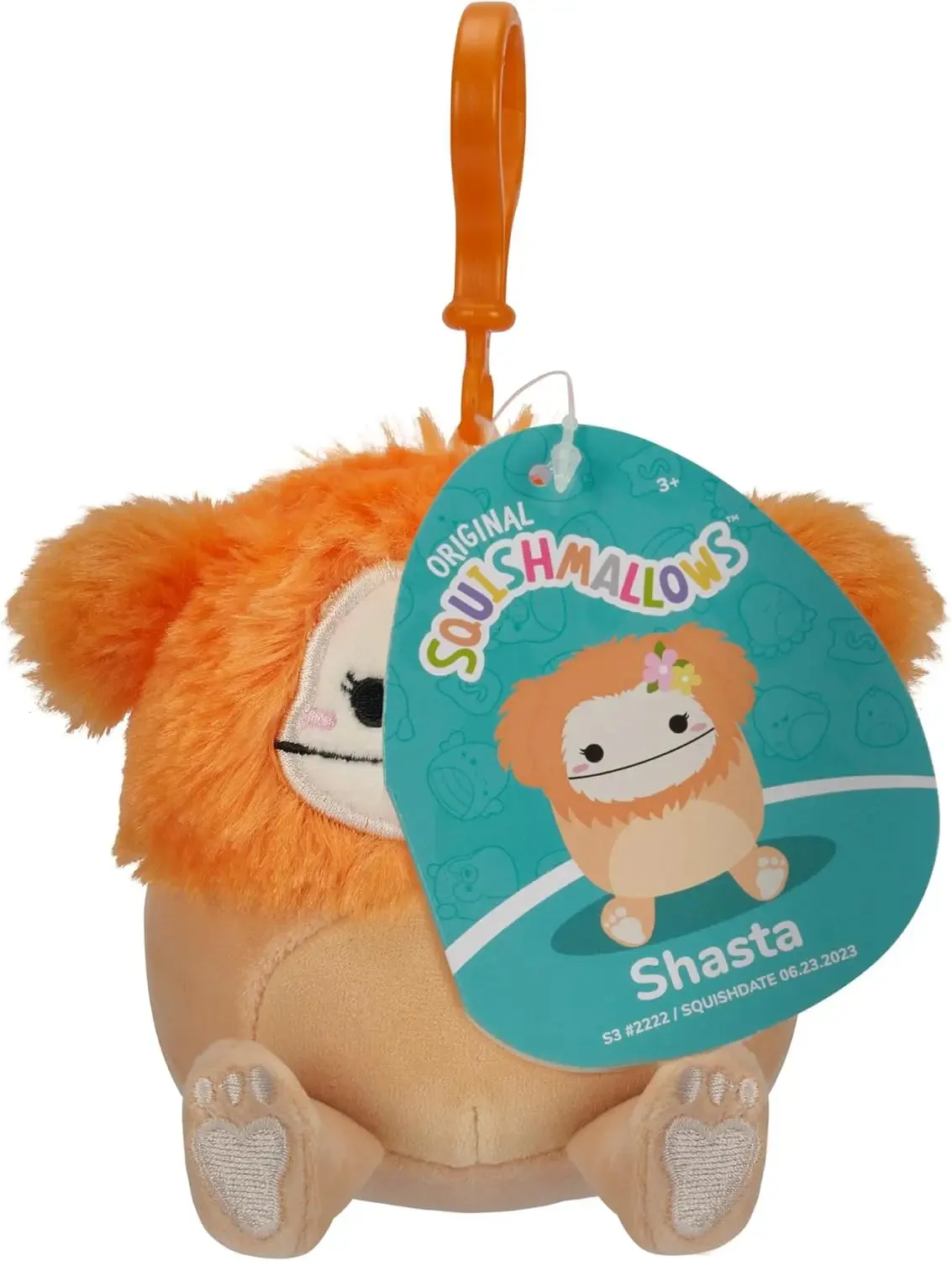 Squishmallows 3.5" Mini Clip-On Plush Shasta The Bigfoot