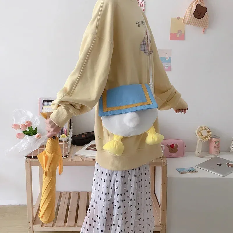 UAKISS  -  Cute Girls Bags Women  New  Dolls Duck Plush Purse Messengers Bags Handbag Cartoon Animals Shape Crossbody Bags Shoulder Bag