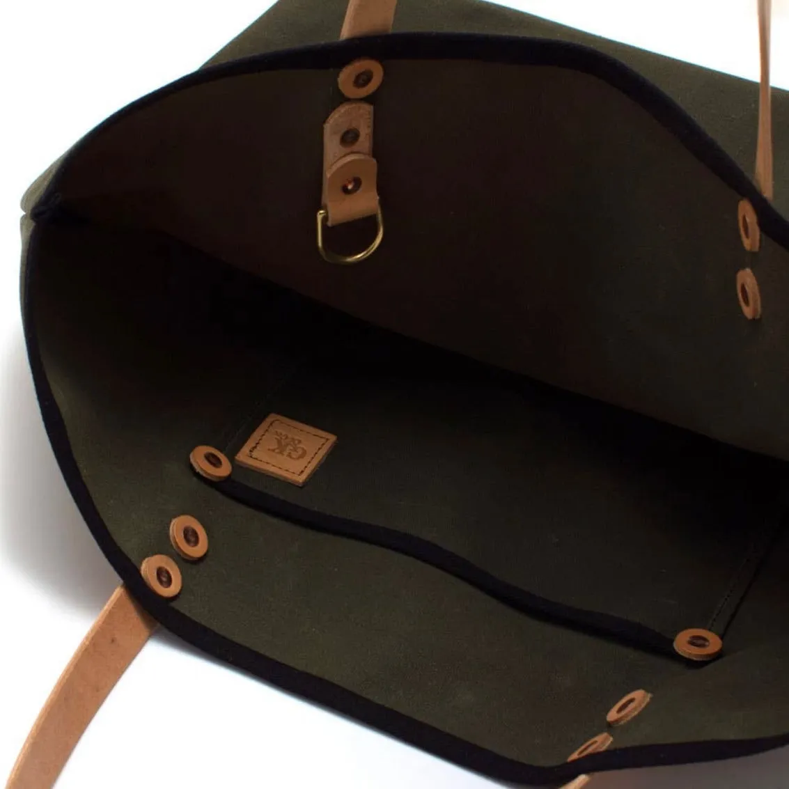 Waxed Canvas Tote - Army Green