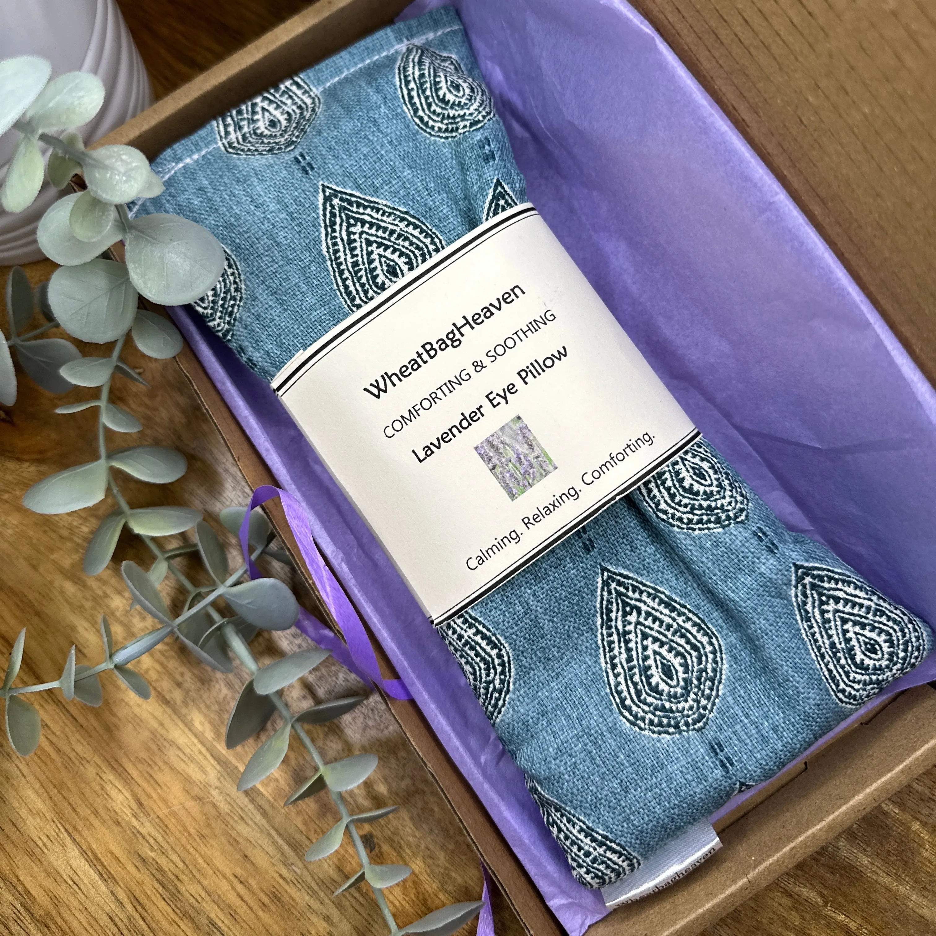 Weighted black out sleep eye pillow. Flax seed teal blue eye care mask,letterbox gift