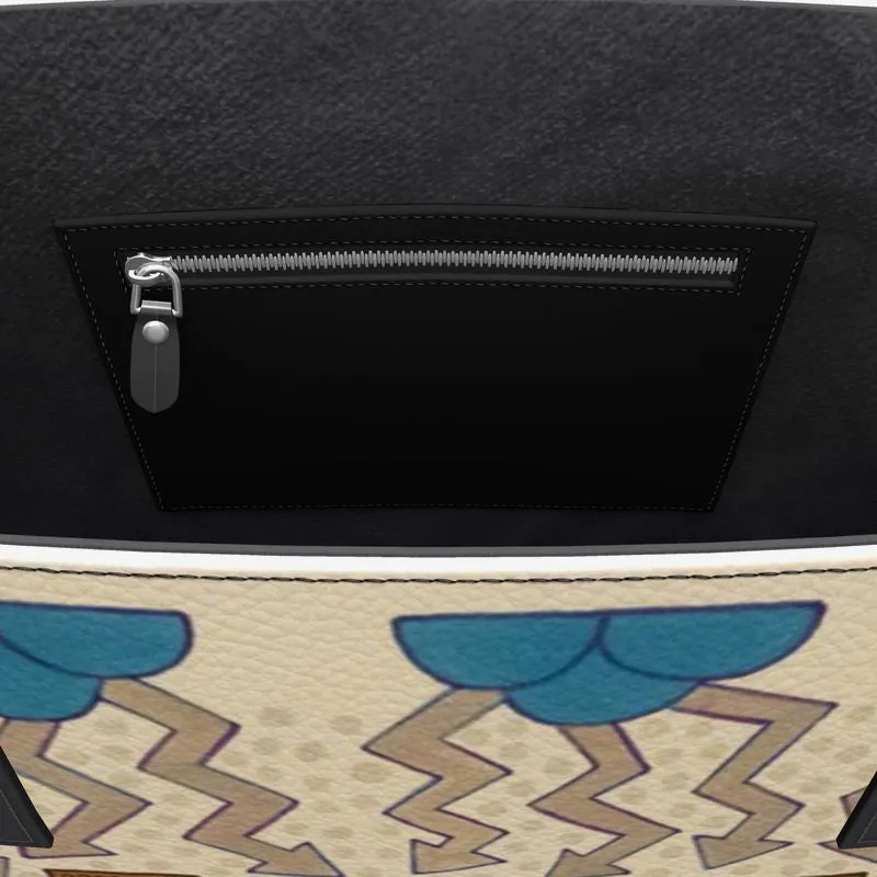 Winter Deer Dance Leather Tote (Textured)